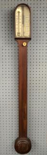 Appraisal: th century stick barometer in stained rosewood case with ivorine