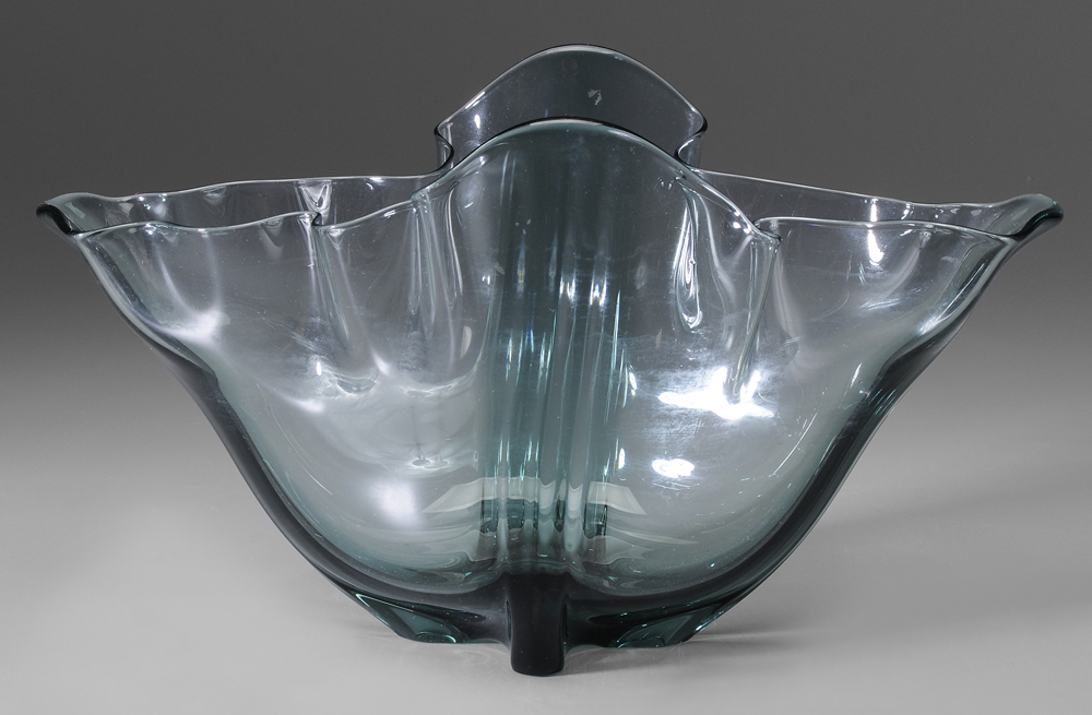 Appraisal: Steuben Glass Bowl American th century flower-form base in four