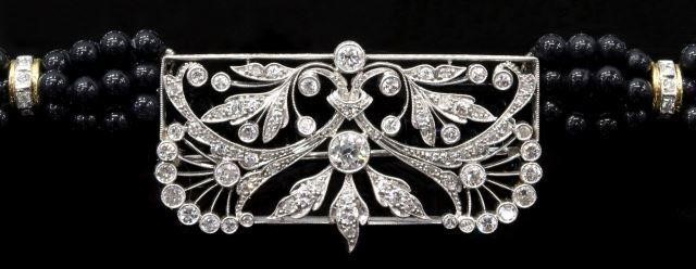 Appraisal: Art Deco platinum and approx cttw diamond brooch now fixed