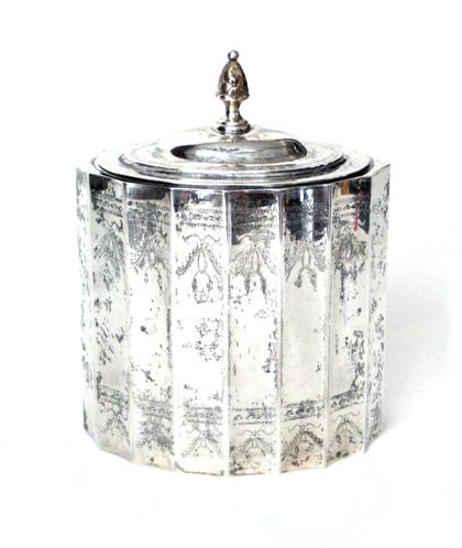 Appraisal: Sterling silver tea caddylunt silversmiths greenfield ma