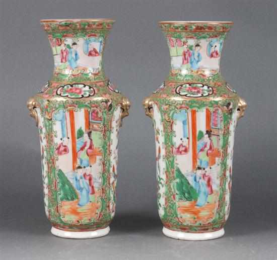 Appraisal: Pair of Chinese Export Rose Medallion porcelain vases third quarter-