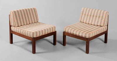 Appraisal: Pair Mid-Century Modern Side Chairs third quarter th century mahogany