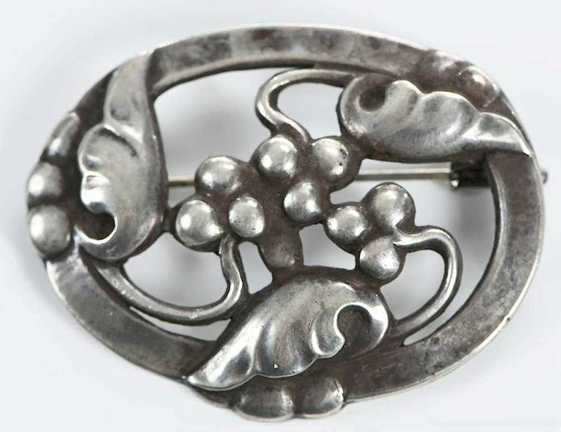 Appraisal: Georg Jensen Silver Brooch design Georg Jensen silver - x