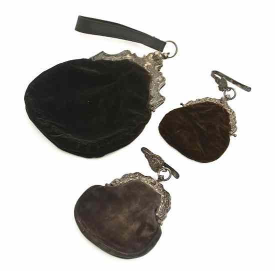 Appraisal: Two Continental Silver Mounted Purses th century comprising a Dutch