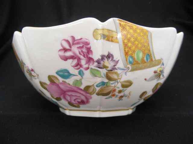 Appraisal: Mottahadeh Porcelain Bowl butterfly floral '' excellent