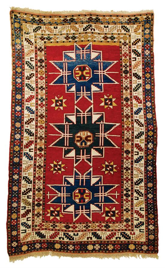 Appraisal: CAUCASIAN LESGHI STAR RUG circa feet inches x feet inches