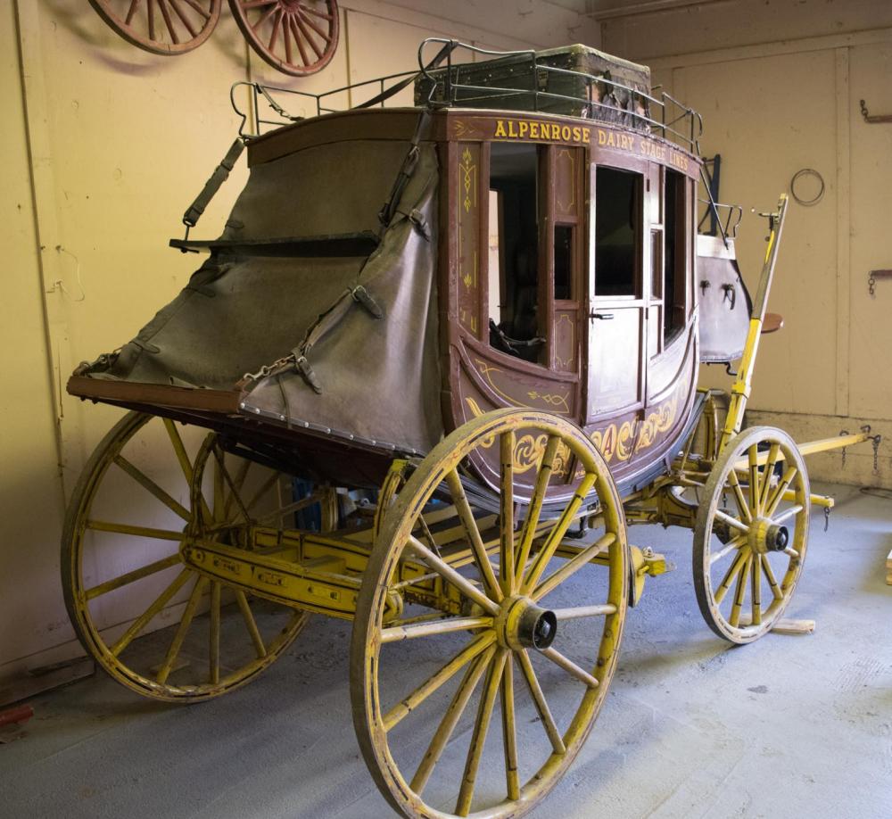 Appraisal: ALPENROSE DAIRY STAGE COACH a scale model of Wells Fargo