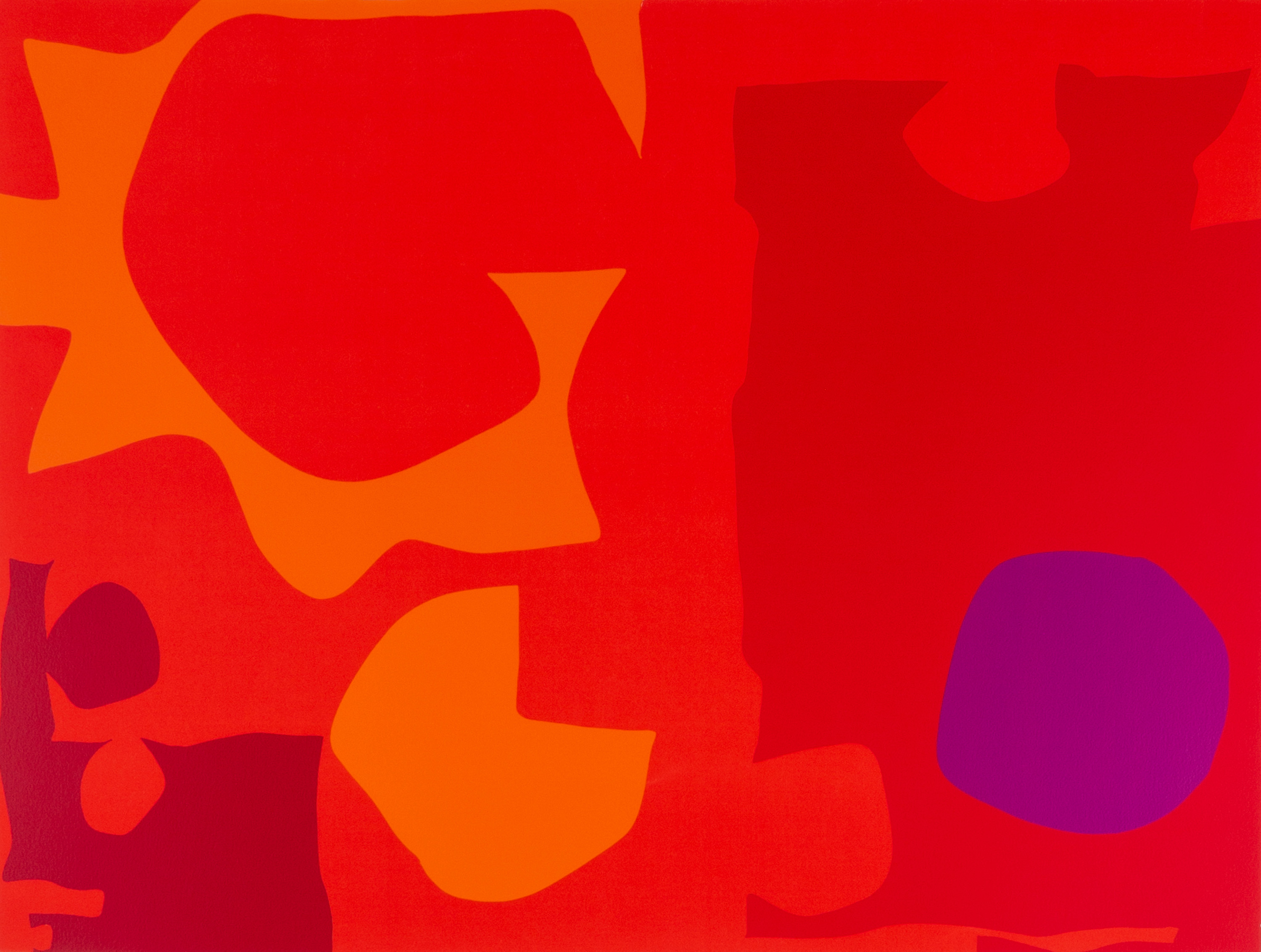 Appraisal: PATRICK HERON BRITISH - SIX IN VERMILLION WITH VIOLET IN