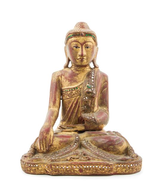 Appraisal: Sale Lot A Burmese Lacquered Figure of a Seated Monk