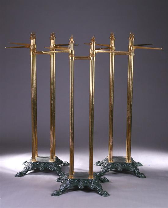 Appraisal: SET THREE FRENCH BRASS-MOUNTED SUIT VALETS Early th century Each