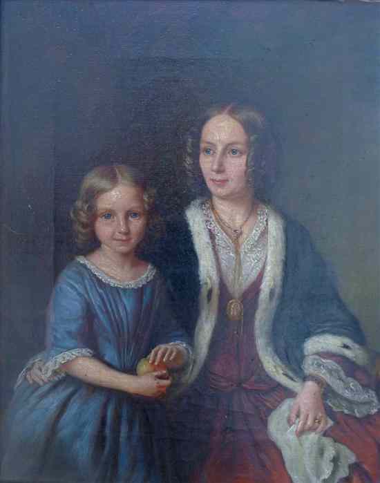 Appraisal: th century English School oil on canvas Portrait of mother