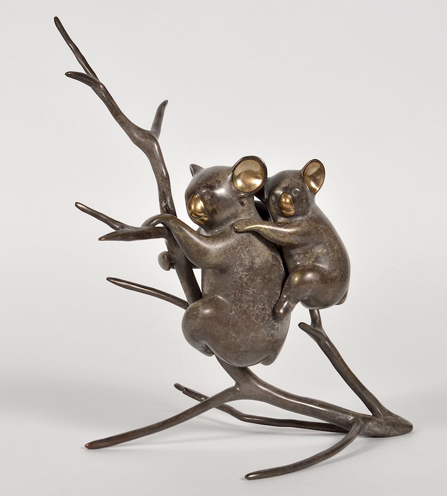 Appraisal: Loet Vanderveen 'Koala Baby' Bronze Loet Vanderveen - 'Leaping Impalas'