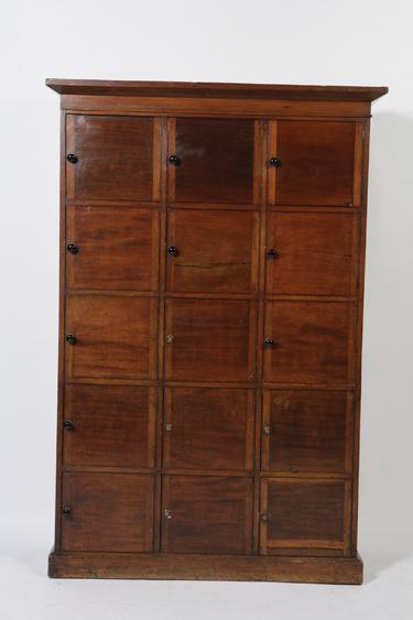 Appraisal: A VICTORIAN MAHOGANY ESTATE CABINET with a moulded cornice above