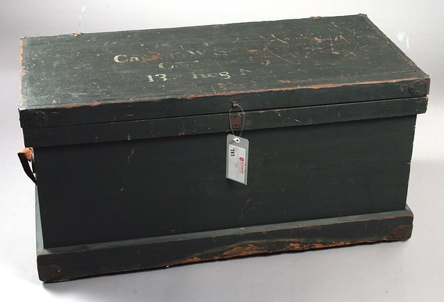 Appraisal: Wood commissary chest belonging to Captain William Scranton father of