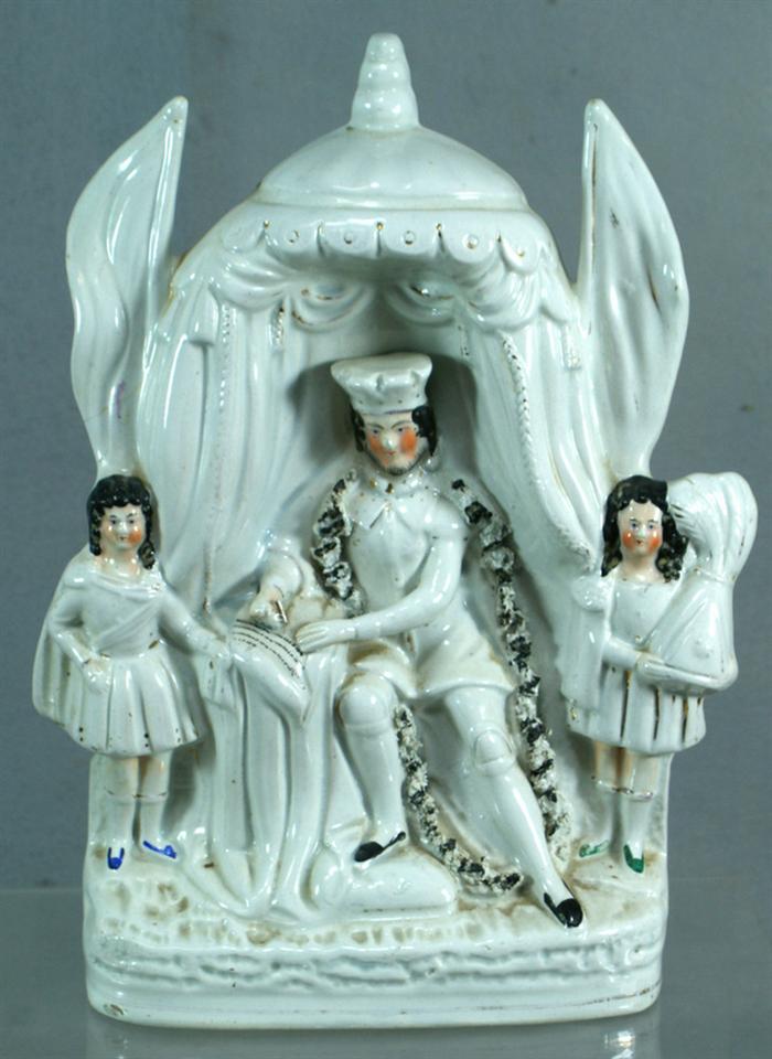 Appraisal: English Staffordshire figural group of a Royal figure with two