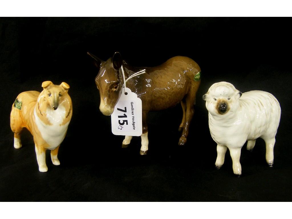 Appraisal: Beswick donkey high Beswick collie high also a Beswick sheep