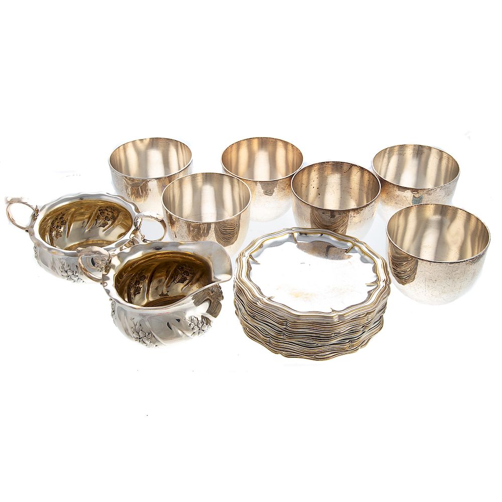 Appraisal: Collection Sterling and Silver Plated Hollowware sterling including Gorham creamer