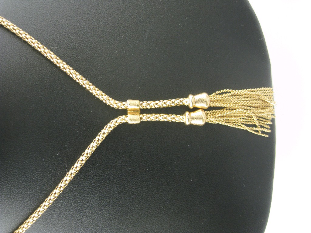 Appraisal: A modern ct gold Necklace the flexible link chain terminating