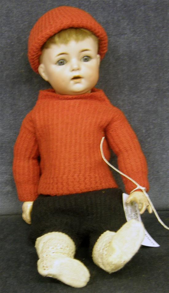 Appraisal: A SIMON AND HALBIG BISQUE HEADED CHARACTER BOY DOLL with