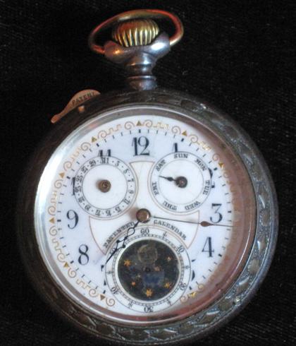 Appraisal: Steel case chronometer open face pocket watchlate th century