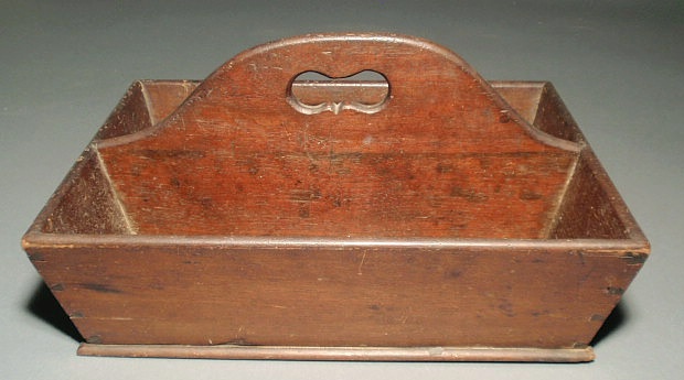 Appraisal: Mahogany cutlery box with two sections h x l x