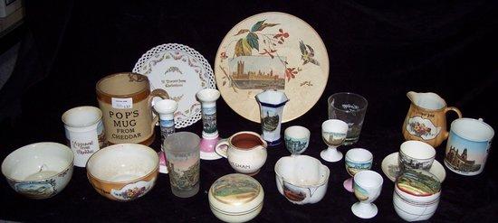 Appraisal: Sundry souvenir china decorated with views including some local Minchinhampton