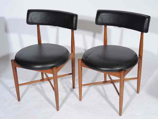 Appraisal: A SET OF SIX BLUE UPHOLSTERED TEAK G-PLAN DINING CHAIRS