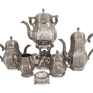 Appraisal: A German Silver Five-Piece Tea and Coffee Service th Century