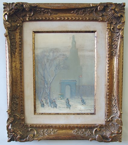 Appraisal: Washington Square oil on board x SLR Artist American -