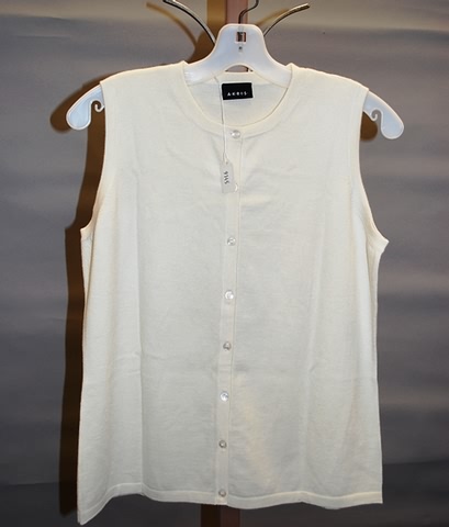 Appraisal: Akris winter white cashmere silk elastin sleeveless vest with button