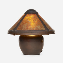 Appraisal: Dirk van Erp BOUDOIR LAMP USA - patinated hammered copper