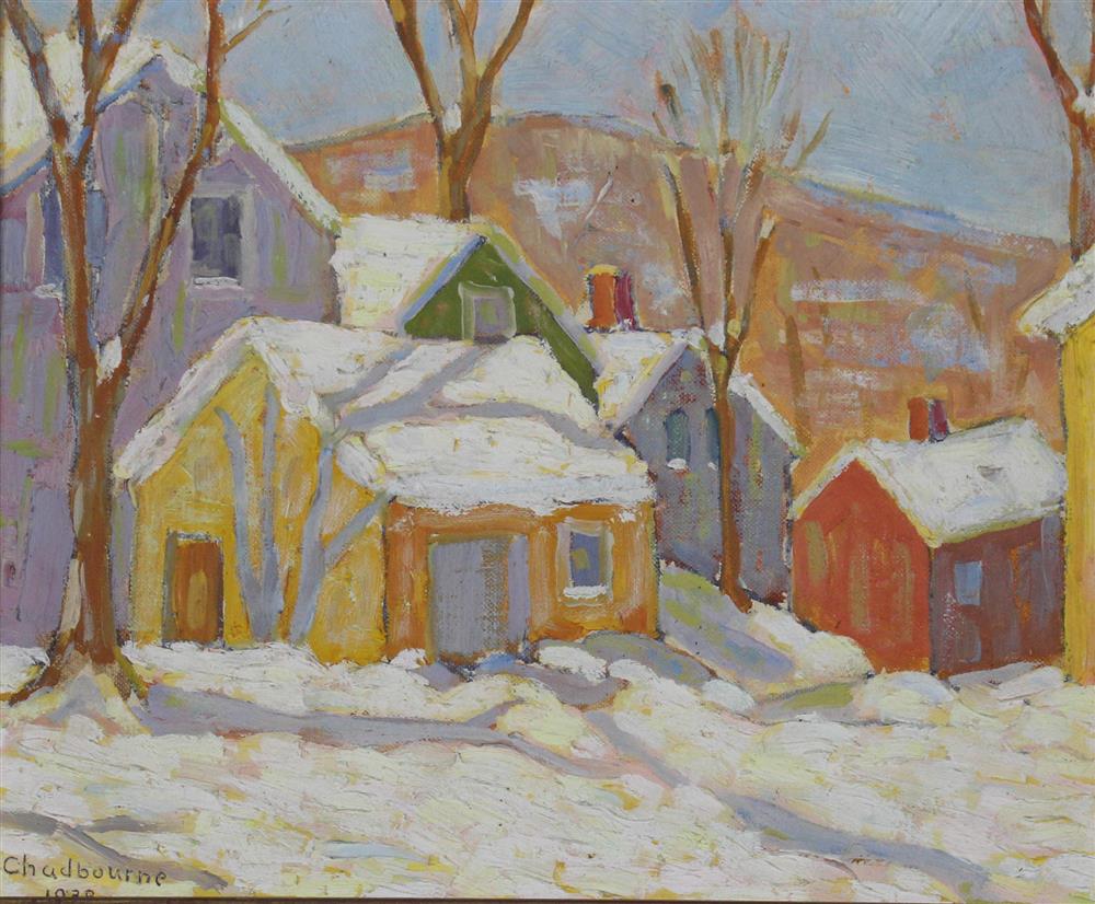 Appraisal: LESTER E CHADBOURNE AMERICAN - WINTER LANDSCAPE SCITUATE MASSACHUSETTS Oil