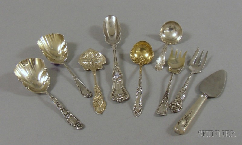 Appraisal: Nine American Sterling Flatware Serving Items including a Dominick Haff