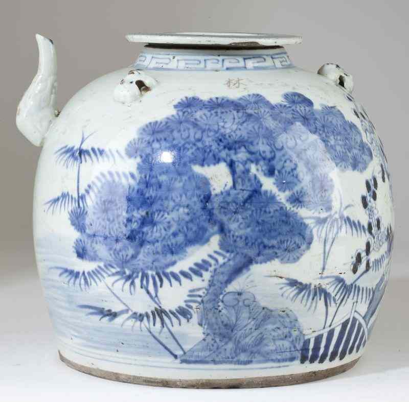 Appraisal: Chinese Porcelain Water Pot th century for domestic use large