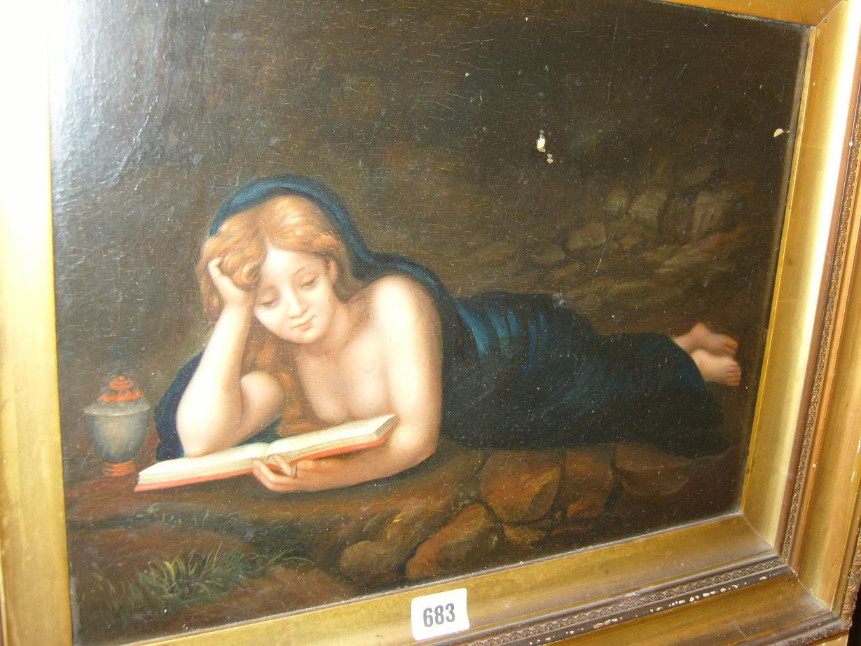 Appraisal: A th century oil painting on canvas board showing a