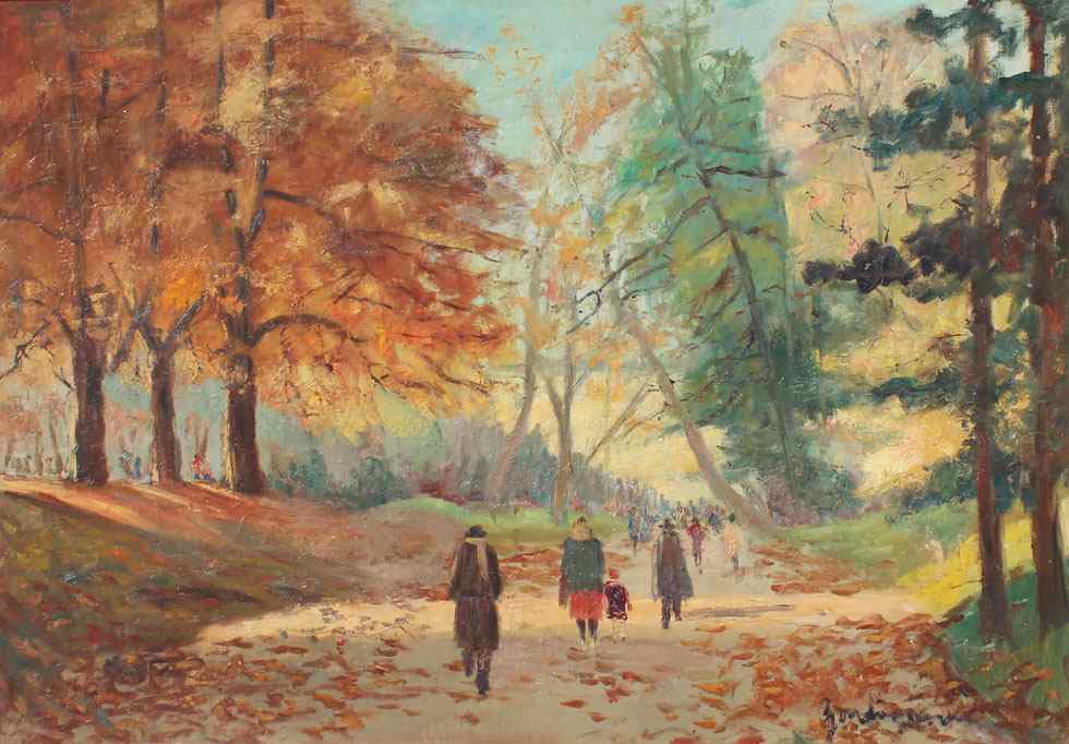 Appraisal: GORDIGIANI Edoardo American - Central Park Oil Canvas '' x