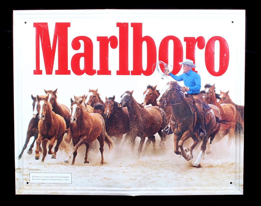 Appraisal: Marlboro Round Up Advertising Sign This is an original Marlboro