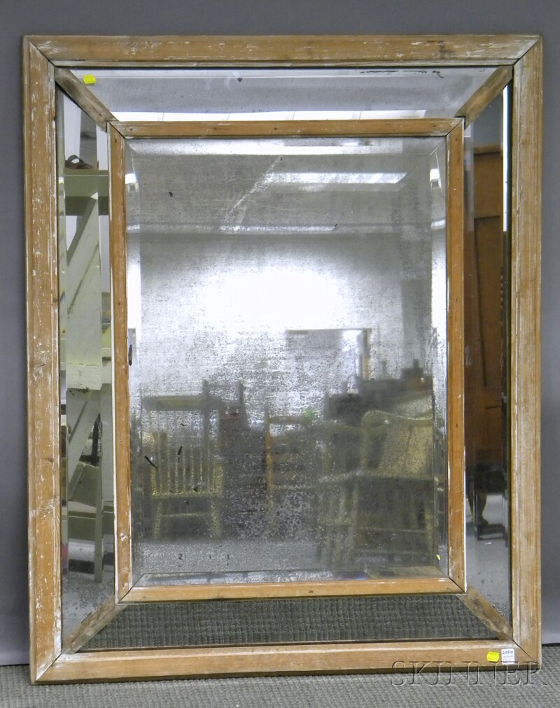 Appraisal: Paneled Mirror-glass Framed Mirror molded frame with four narrow canted