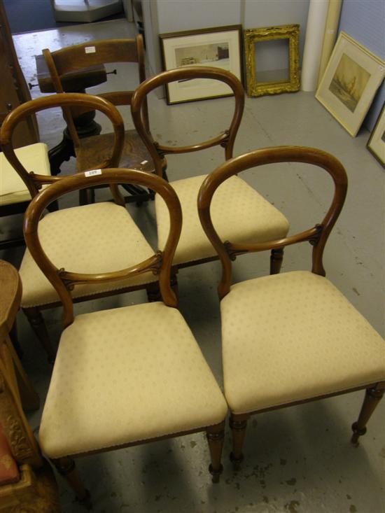 Appraisal: Set of four th century mahogany dining chairs