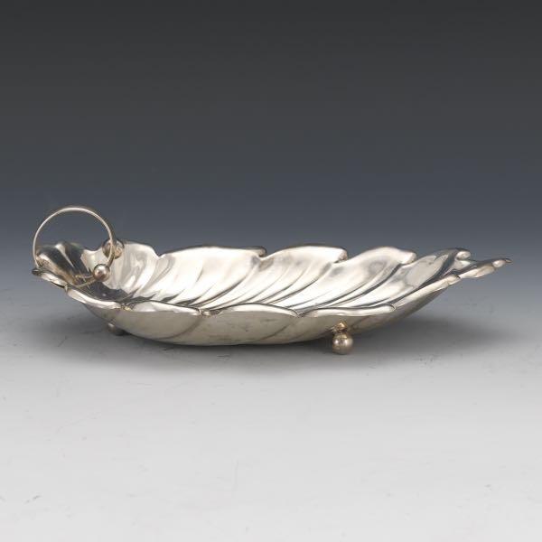 Appraisal: WEIDLICH STERLING SILVER LEAF TRAY x x Leaf shaped tray