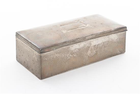 Appraisal: Sale Lot An American Silver Humidor of rectangular lidded form