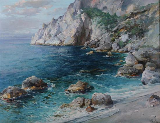 Appraisal: FELICE GIORDANO Italian - ROCKY COASTLINE CAPRI signed lower right