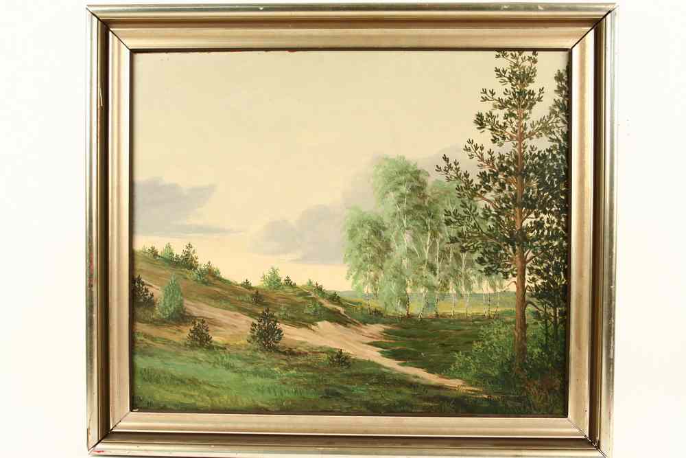 Appraisal: OIL ON MASO - Landscape with Ducks and Weeping Willows