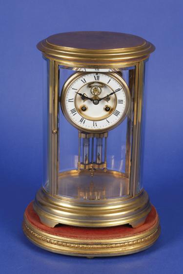 Appraisal: A TH CENTURY FRENCH GILT METAL OVAL FOUR GLASS CLOCK