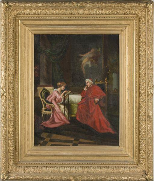 Appraisal: J LeLoir Fr th c Beauty the Cardinal oil on