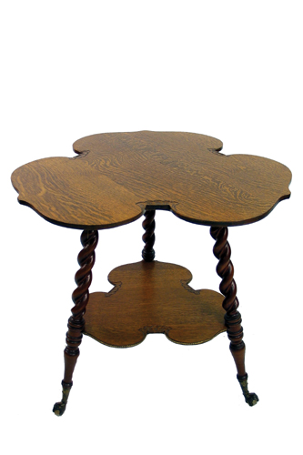 Appraisal: VICTORIAN OAK LAMP TABLE American c - The two-tier table