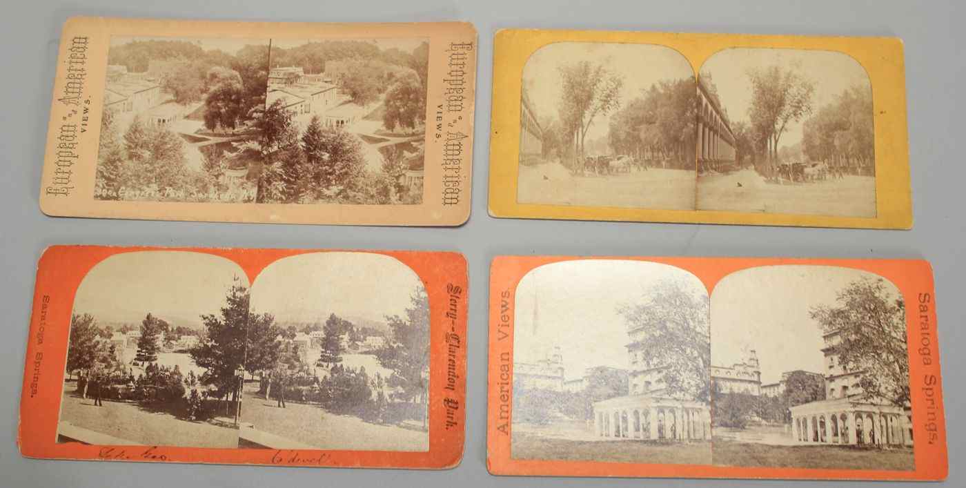 Appraisal: ALBUM OF STEREO CARDSApprox views of Saratoga Springs hotels views