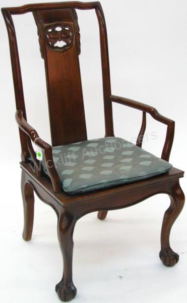 Appraisal: A Chinese Chippendale style arm chair by Drexel Heritage ball