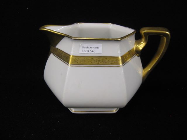 Appraisal: Pickard Porcelain Pitcher gold encrusted band