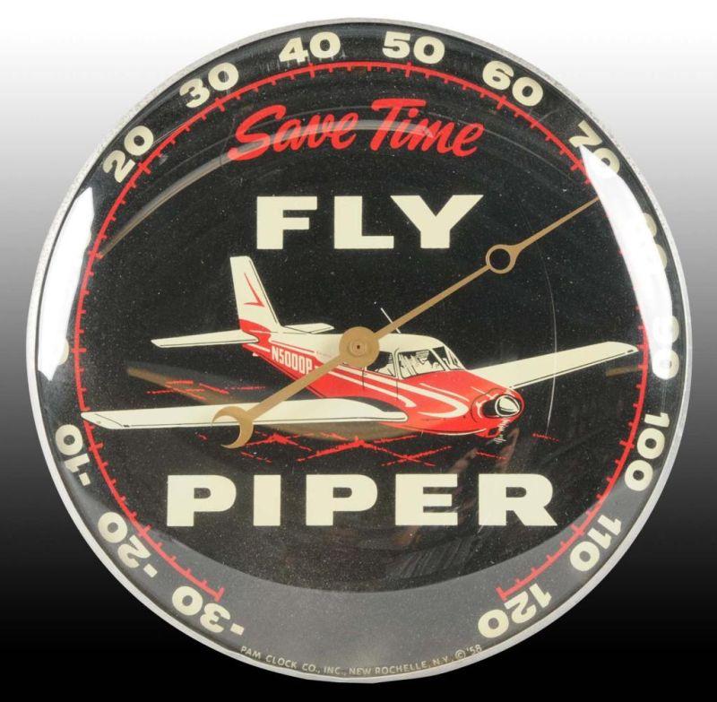 Appraisal: Fly Piper Cub Pam Glass Metal Thermometer Description Circa s